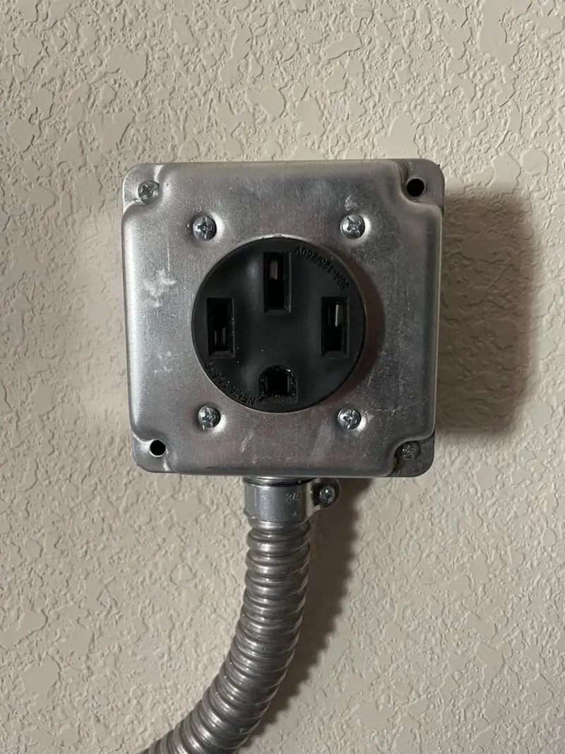 NEMA 14-50 outlet installed for Smart Home Electrical in Johnson